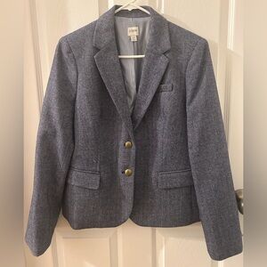 Navy Blue Herringbone Blazer